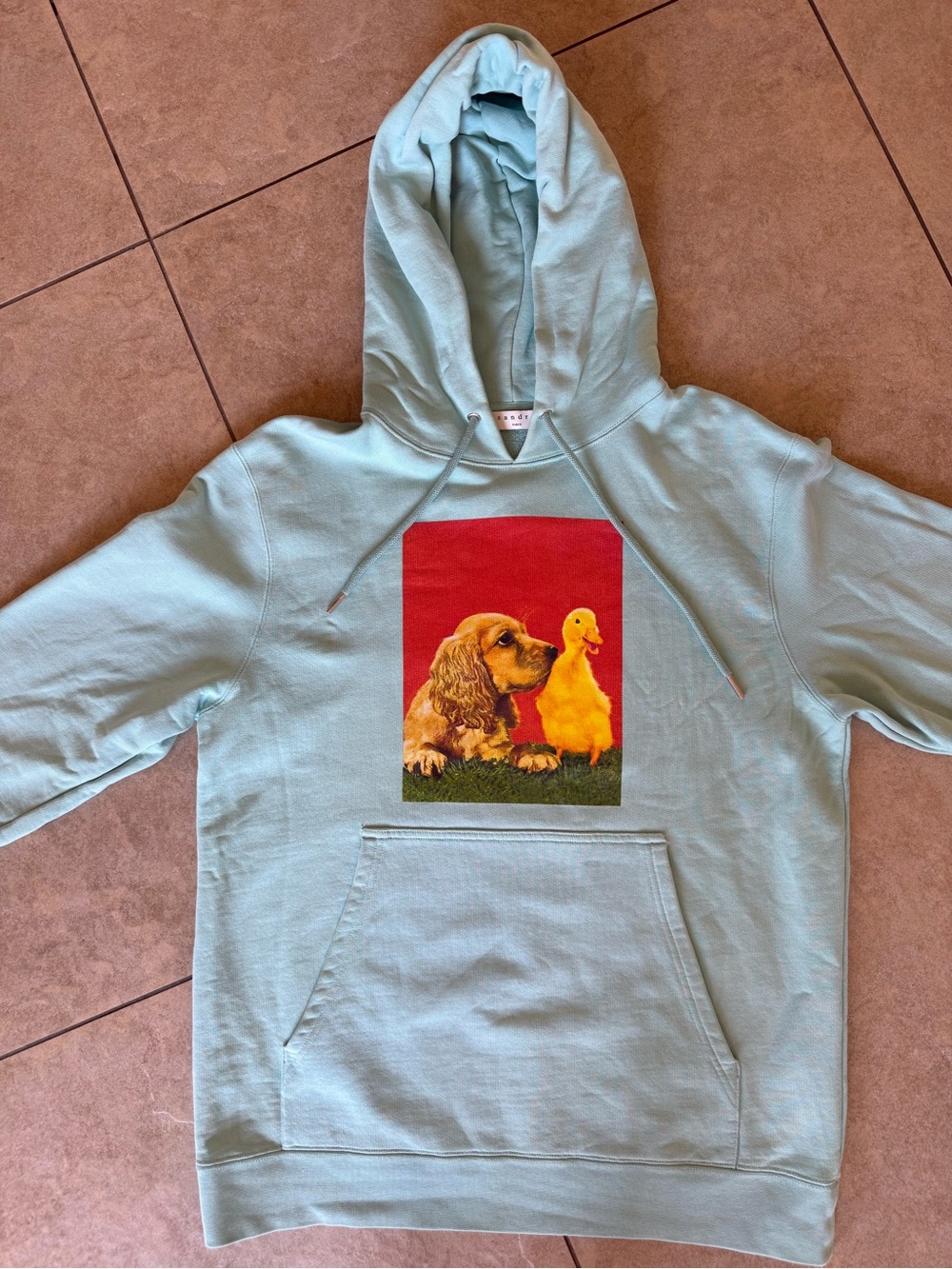 Sandro Paris Hoodie with Dog & Duck Graphic Like New Condition Size M